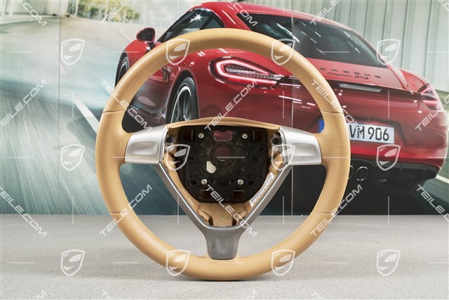 3-spoke steering wheel, leather, sand beige