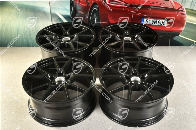 20-inch Cayenne S wheel rim set, 10,5J x 20 ET64 + 9J x 20 ET50, black satin-mat