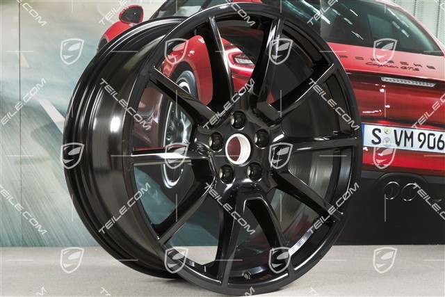 20-inch alloy wheel Macan SportDesign, 9J x 20 H2 ET 26 + 10J x 20 H2 ET19, black high gloss