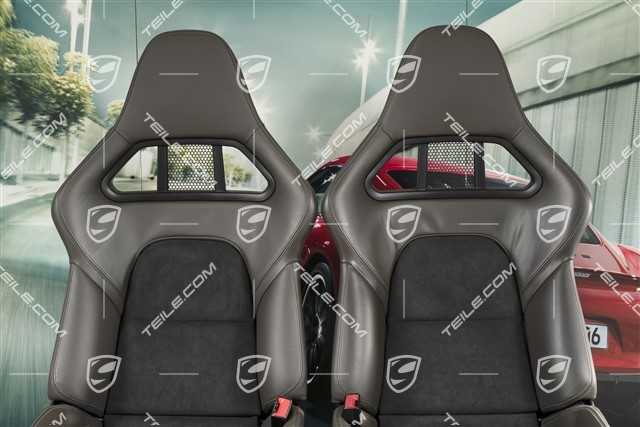 Bucket seats, collapsible, leather/Alcantara, Agate Grey, L+R
