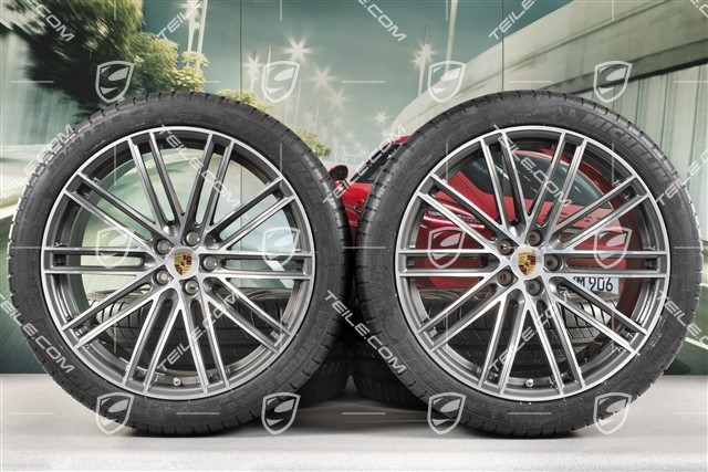 21" Turbo IV Design summer wheel set, wheel rims 9,5J x 21 ET27 + 10J x 21 ET19 + Michelin summer tyres 265/40 R21 + 295/35 R21, with TPM