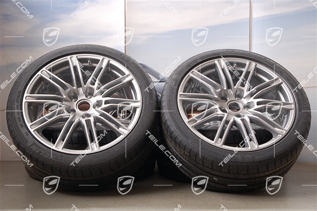 21-inch SportEdition summer wheel set, GT-silver metallic, 4 wheels 10J x 21 ET 50+4 tyres 295/35 R 21 107Y XL,with TPMS 2014->