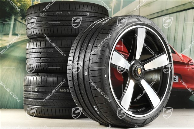 20-inch + 21-inch Sport Classic summer wheel set, rims 9,5J x 20 ET44 + 12J x 21 ET70 + Pirelli summer tyres 255/35 R20 + 315/30 R21, black high gloss