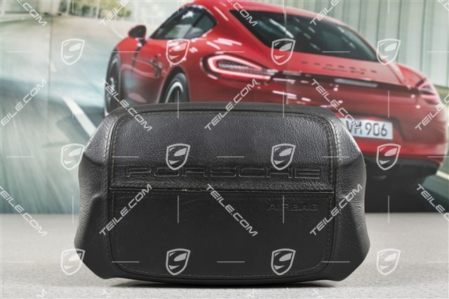 Airbag / Lenkrad, Leder, schwarz (kleinere Gebrauchsspuren)