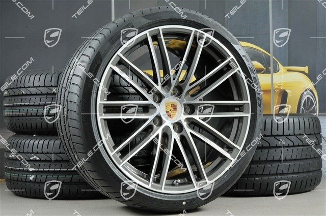 20" summer wheels set 911 Turbo IV, rims 11,5J x 20 ET56 + 9J x 20 ET51 + NEW Pirelli summer tyres 305/30 ZR20 + 245/35 ZR20, Titan