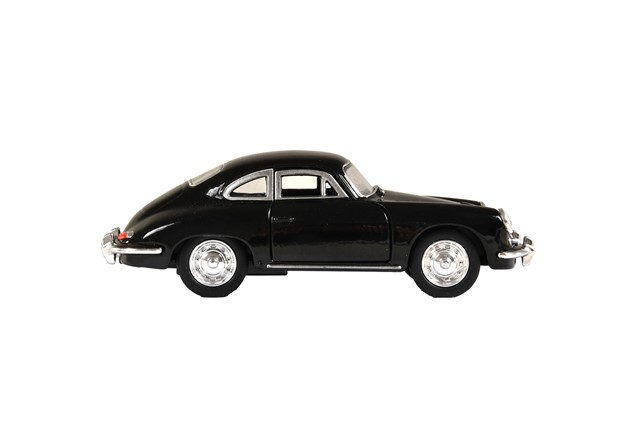 Fahrzeug/Spielzeug Pullback Porsche 356 B Coupe, Welly, Maßstab 1:38, schwarz