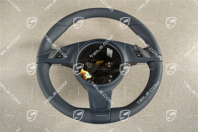 Multifunction Steering wheel, Smooth Leather, Sea blue, heated, PDK transmission