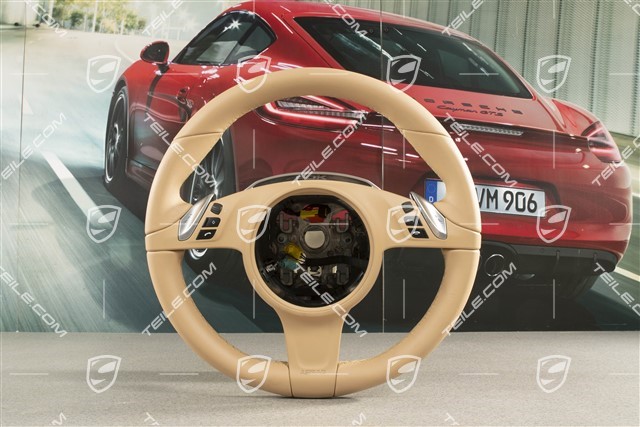 Multifunction steering wheel, Smooth Leather, Luxor Beige / Sport Chrono Paket Plus