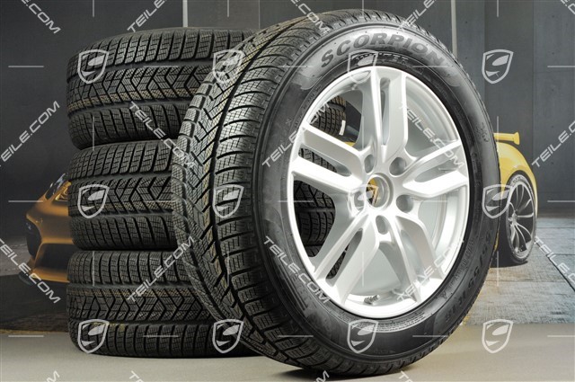 18-inch winter wheels set "Cayenne S" facelift 2014->, alloy rims 8J x 18 ET53 + Pirelli winter tyres 255/55 R18, with TPM
