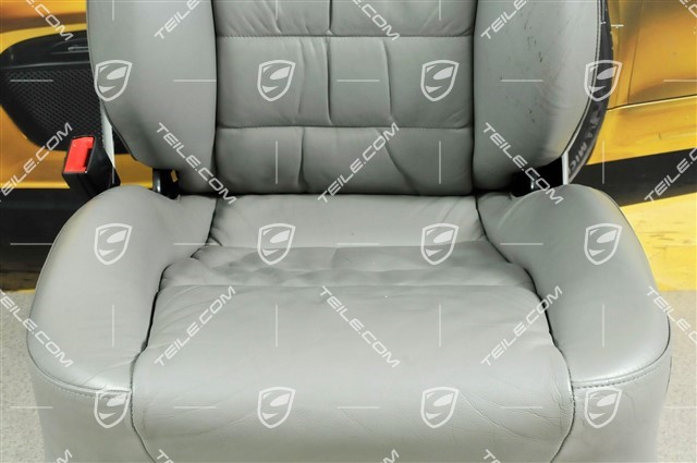 Fotel, regulowane elektrycznie, podgrzewane, skóra, Graphite grey, fałdowane, L