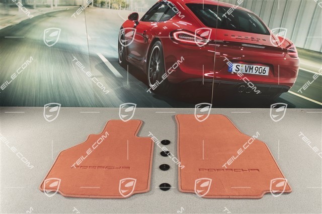 Set of floor mats, 2-piece (996 and 986), "Boxster red"