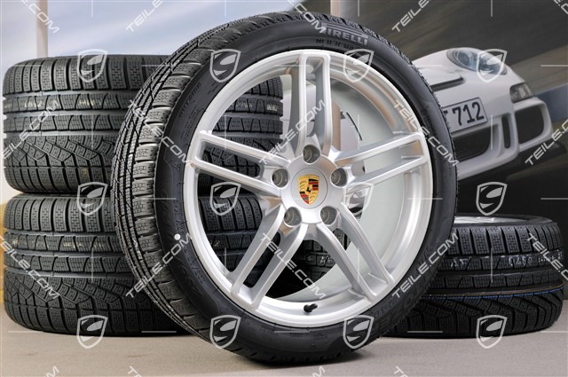19" winter wheel set Carrera, wheels 8,5J x 19 ET54 + 11J x 19 ET48 + Pirelli winter tyres 235/40 R19 + 295/35 R19, without TPM.