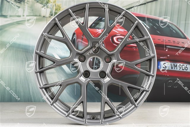 20+21-inch wheel rim set RS Spyder, rims: front 8,5J x 20 ET53 + rear 11,J x 21 ET67, platinum satin matt