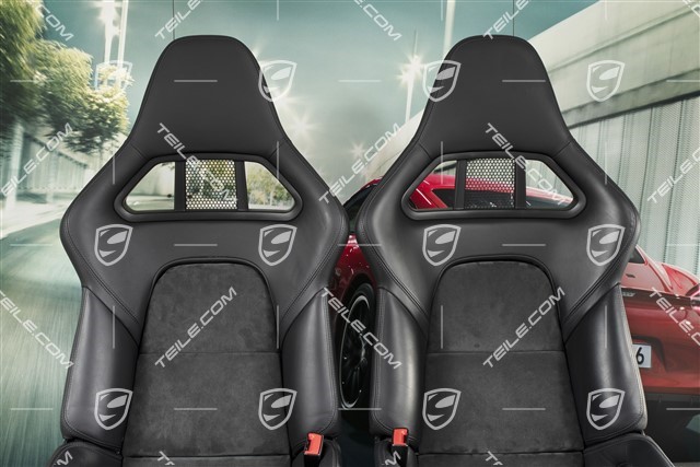 Bucket seats, collapsible, heating, leather/Alcantara, black, L+R