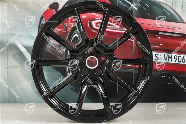 20-inch alloy wheel Macan SportDesign, 9J x 20 H2 ET 26 + 10J x 20 H2 ET19, black high gloss