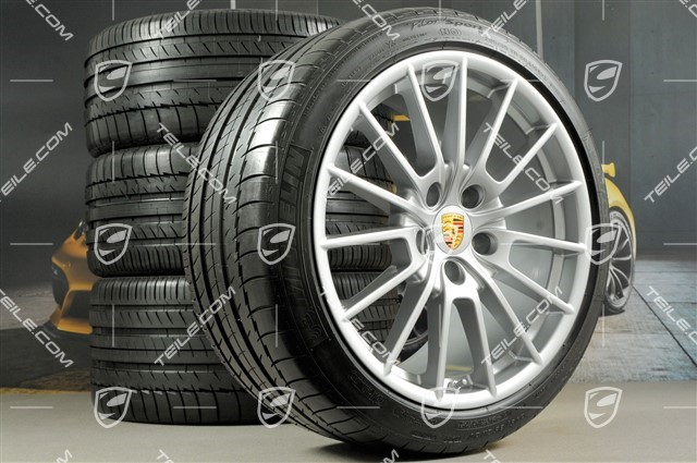 20-inch Panamera Sport summer wheel set, 2 x 9,5J x 20 ET 65 + 2 x 11,5 J x 20 ET 63 + NEW Michelin tyres 255/40 ZR20 + 295/35 ZR20 with TPM