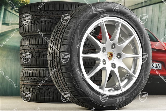 18-inch Panamera S winter wheel set, 8J x 18 ET 59 + 9J x 18 ET 53 + Nokian winter tyres 245/50 R18 + 275/45 R18, with TPMS