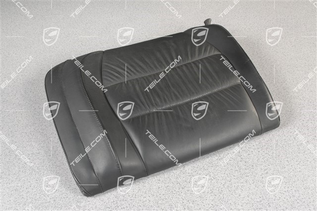 Back seat backrest, Draped leather, black, Coupe, L