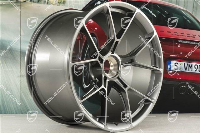 20+21 -inch GT3 wheel rim set, 9,5J x 20 ET46 + 12J x 21 ET45, dark silver