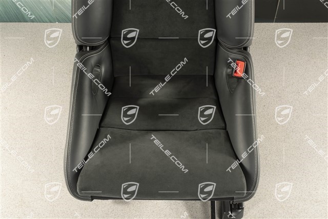 Bucket seat, collapsible, leather/Alcantara Black, seam in Silver, with logo GT3, R