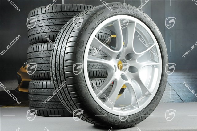21-inch Cayenne Sport / GTS wheel set, rims (as new) 10J x 21 ET50 + 10Jx21 ET50 + NEW tyres 295/35 R21