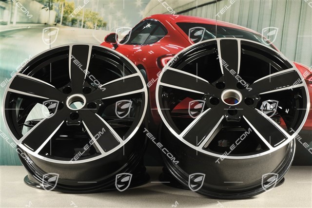 20-inch wheel rim set, Cayenne Sport Classic Comfort, 9J x 20 ET50 + 10,5J x 20 ET64, black high gloss