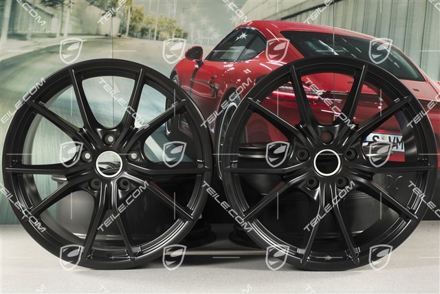 20-inch wheel rim set Carrera S IV, 8,5J x 20 ET49 + 11J x 20 ET56, for winter wheels, C4/C4S/GTS, black satin-mat