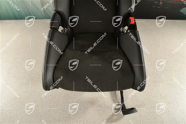 Fotel kubełkowy, karbonowy, napis GT3, czarny/srebrny, R