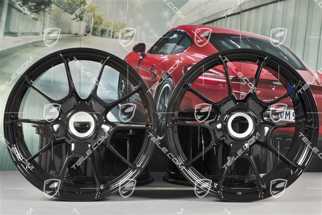 20" wheel rims set 911 Turbo S Exclusive Design, rims 11,5J x 20 ET56 + 9J x 20 ET51, black high-gloss
