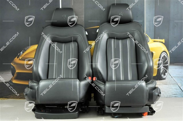 GranTurismo, Seats, el. adjustable, leather, Black, set (L+R)