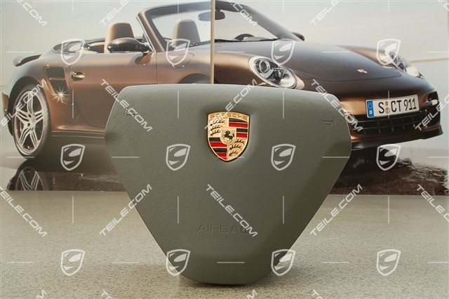 Airbag, 3-spoke, leather, stone grey
