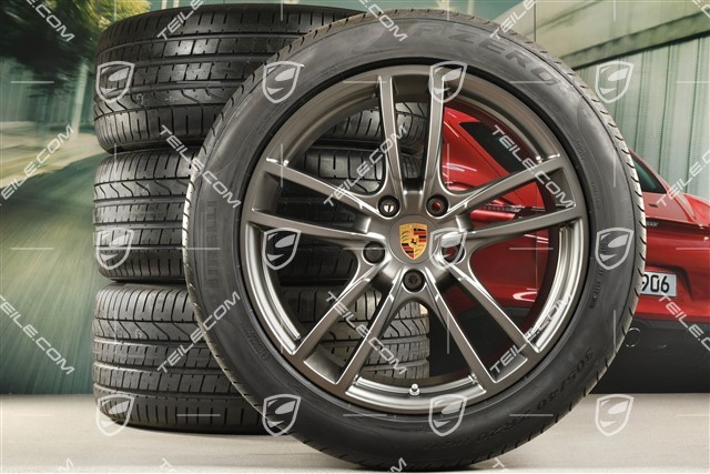 20-inch Cayenne Sport summer wheel set, rims 9J x 20 ET50 + 10,5J x 20 ET64 + NEW Pirelli summer tyres 275/45 R20 (110)Y XL + 305/40 R20 (112)Y XL, with TPMS