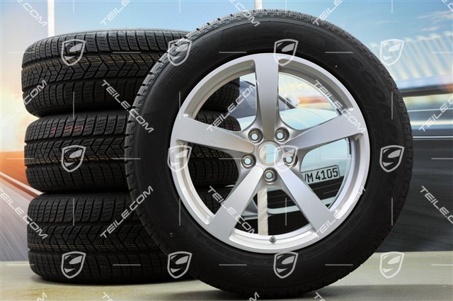 18-inch "Macan" Winter wheel set, rims 8J x 18 ET21 + 9J x 18 ET21 + NEW Pirelli Scorpion Winter winter tyres 235/60 ZR 18 + 255/55 ZR 18, with TPMS