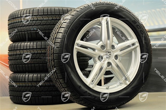 19-inch winter wheels set "Cayenne Design II" facelift 2014->, alloy rims 8,5J x 19 ET59 + Pirelli winter tyres 265/50 R19, with TPM