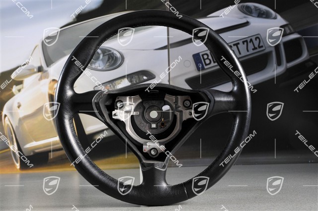 3-spoke steering wheel, black leather