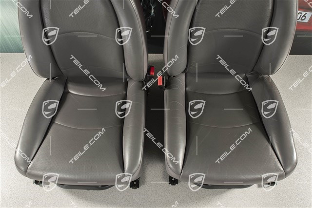 Seats, el. adjustable, leather, Grey, set (L+R)