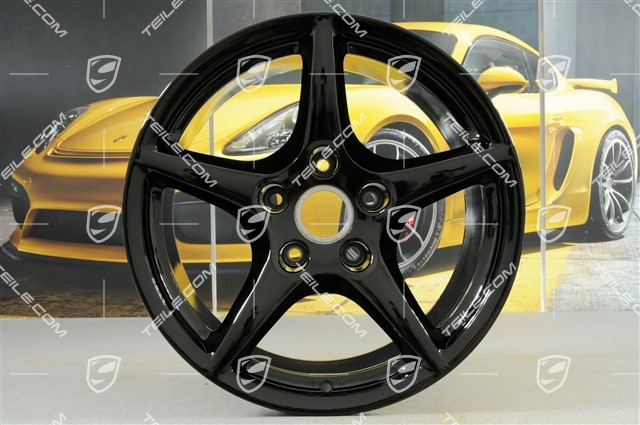 18-inch Carrera III wheel set, 8J x 18 ET57 + 11J x 18 ET51, C4 / C4S, black high gloss