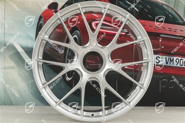 GT2RS / GT3RS wheel rim/disc, Magnesium, central lock, 9,5J x 20 ET50, brilliant silver