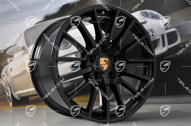 19-inch SportDesign wheel set, 8J x 19 ET57+ 11J x 19 ET51, black high gloss