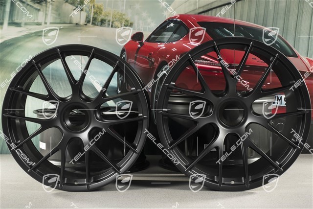 20"+21" GT2RS/GT3RS Magnesium wheel set, wheel rims 9,5 J x 20 ET50 + 12,5 J x 21 ET48, black satin mat
