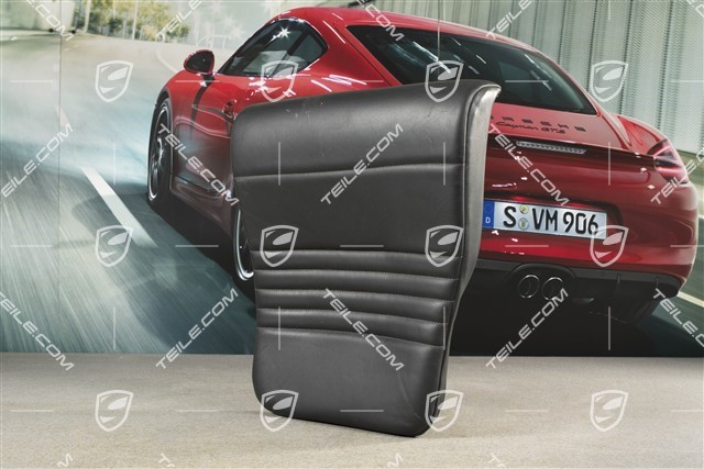 Back seat lower / cushion, Cabrio, leather, Black, R