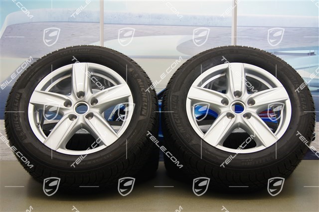 18-inch Cayenne S III winter wheel set, 4x wheels 8 J x 18 ET 53 + 4x winter tyres Michelin 255/55 R18  (DOT 2013), without TPMS