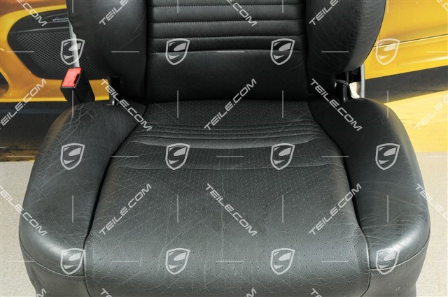 Seat, manual adjustable, heating, leather/Leatherette, Black, damage, R