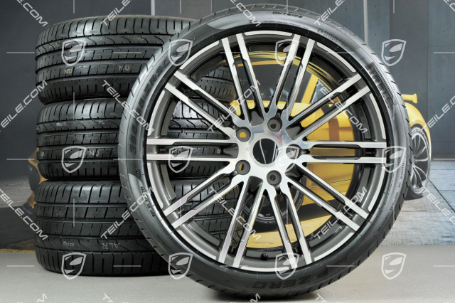 20" koła letnie, komplet Turbo III, felgi 8,5J x 20 ET57 + 10J x 20 ET50 + opony letnie Pirelli PZero 235/35 ZR20 + 265/35ZR20, z czujnikami ciśnienia