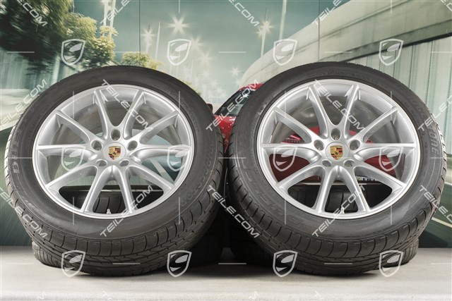 20-inch Cayenne Coupé Design summer wheel set, rims 9J x 20 ET50 + 10,5J x 20 ET55 + Bridgestone Dueler H/P Sport summer tyres 275/45 R20 + 305/40 R20, with TPMS
