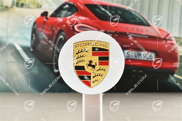 Dekielek felgi, wklęsły, z kolorowym herbem Porsche