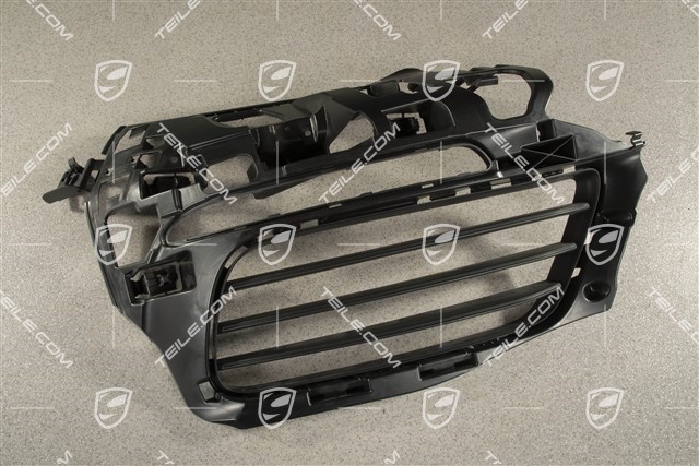 Front bumper retainer frame / grille / vent, lateral, Black matte, R