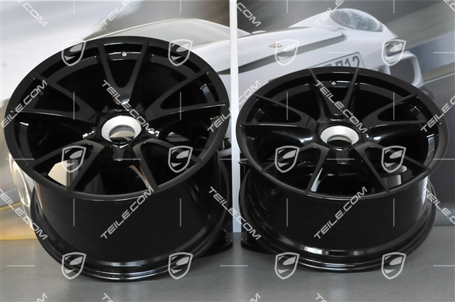 19-inch GT3 II RS 4.0 / GT2 RS wheel set, black, front 9J x 19 ET47+ rear 12J x 19 ET48