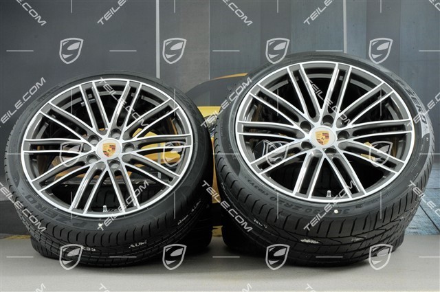 20" summer wheels set 911 Turbo IV, rims 11,5J x 20 ET56 + 9J x 20 ET51 + NEW Pirelli summer tyres 305/30 ZR20 + 245/35 ZR20, Titan
