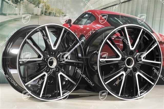 20-inch wheel rim set Exclusive Design, 10,5J x 20 ET71 + 9,5J x 20 ET71, for winter use, black high gloss